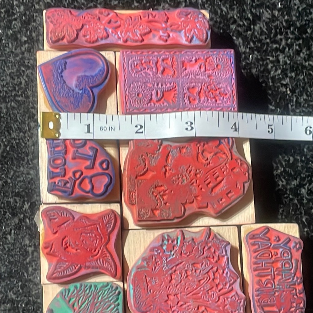 Vtg 1997 Sky Kids - Wooden Stamp Set 9 pieces - Picture 7 of 8